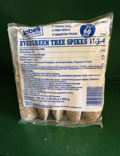 Evergreen Tree Spikes, 5 spikes $6.99